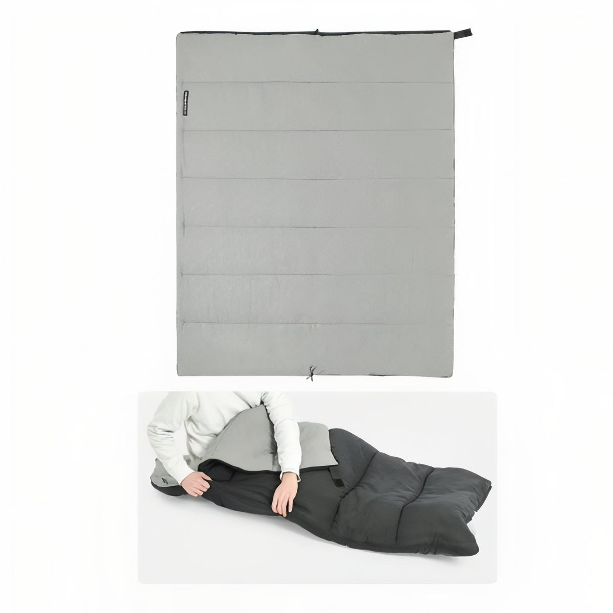 Sac De Couchage Été Léger & Compact mise en situation portée - Vert Olive - Bleu Foncé - Gris Foncé