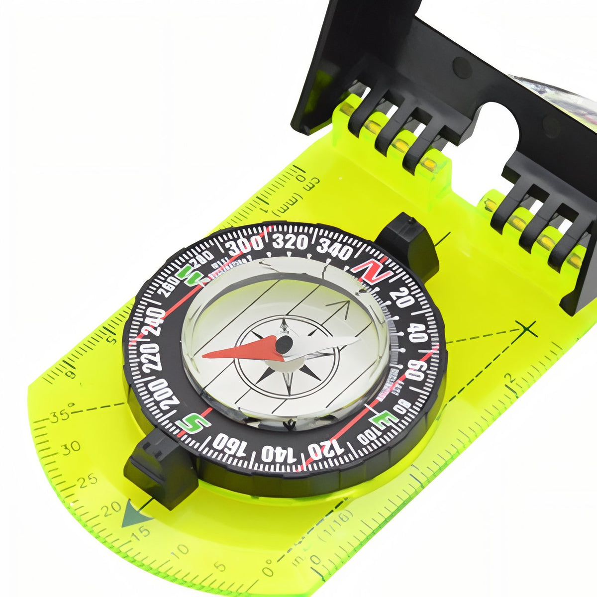 Boussole À Miroir gros plan boussole ouverte - Jaune Fluo