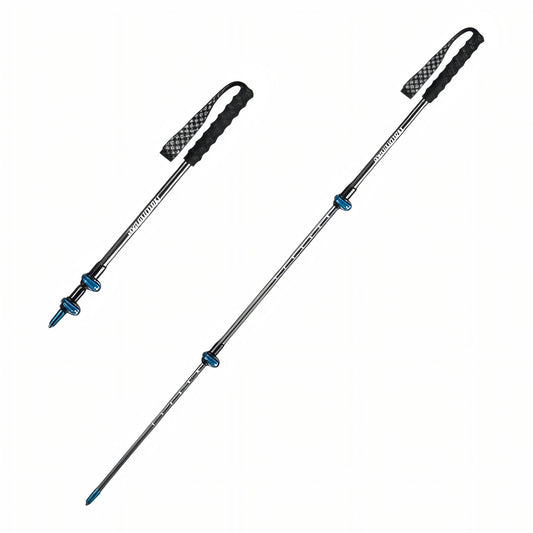 Bâton de Randonnée Télescopique Carbone - Bleu et Noir