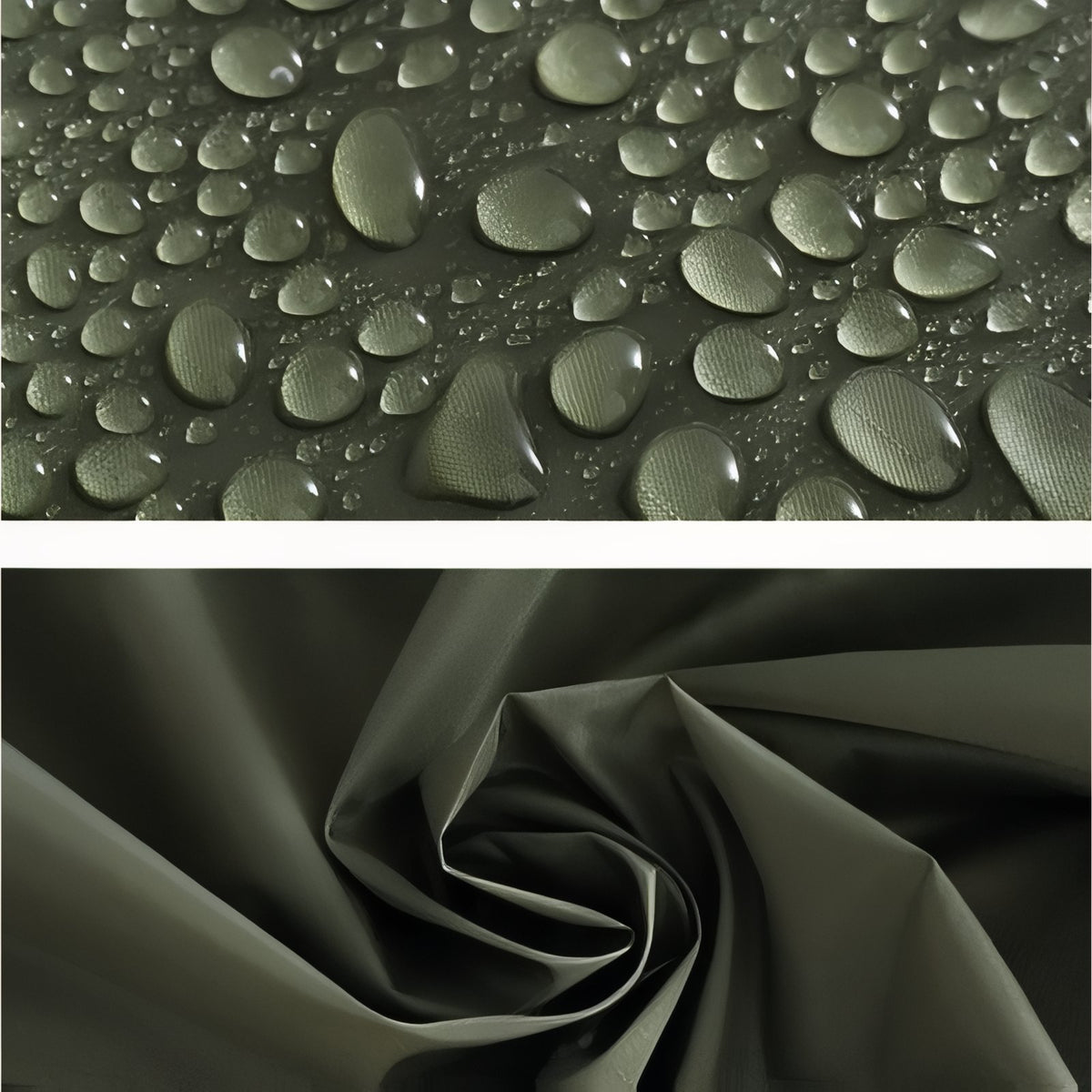 Poncho Pluie Randonnée gros plan tissu imperméable - Noir - Noir (avec poche du milieu) - Vert Olive (avec poche du milieu) - Vert Olive