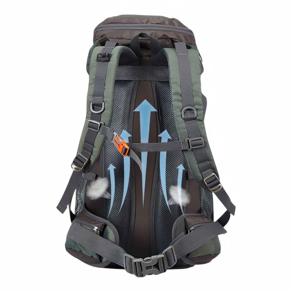 Sac à Dos Randonnée Homme 70L détail des bretelles - Noir Profond - Bleu Ciel - Bleu - Rouge Cerise - Orange et Noir - Bleu Marine