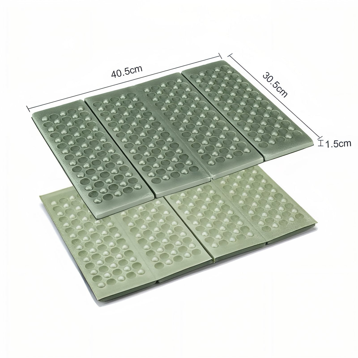 Coussin D'Assise Randonnée 36g guide des dimensions - Vert Sauge - Beige Clair