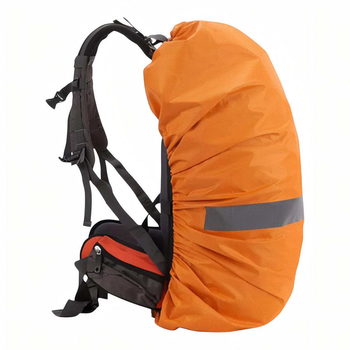 Housse Anti-Pluie Pour Sac de Randonnée 20-60L portée sur le dos - Vert Olive - Vert Fluo - Bleu - Noir - Orange Fluo