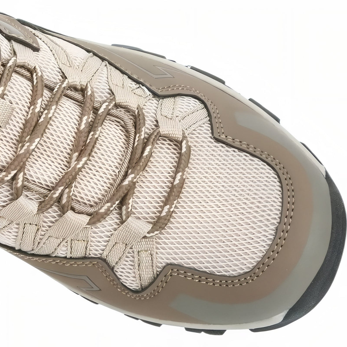 Chaussure Basse De Marche Homme gros plan lacets - Beige et Marron - Noir et Gris