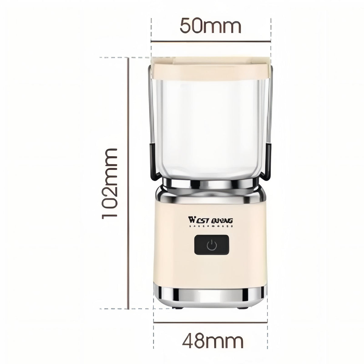 Lanterne Compacte Rechargeable guide des dimensions - Crème - Blanc Cassé - Marron Foncé - Vert Olive - Bleu Marine