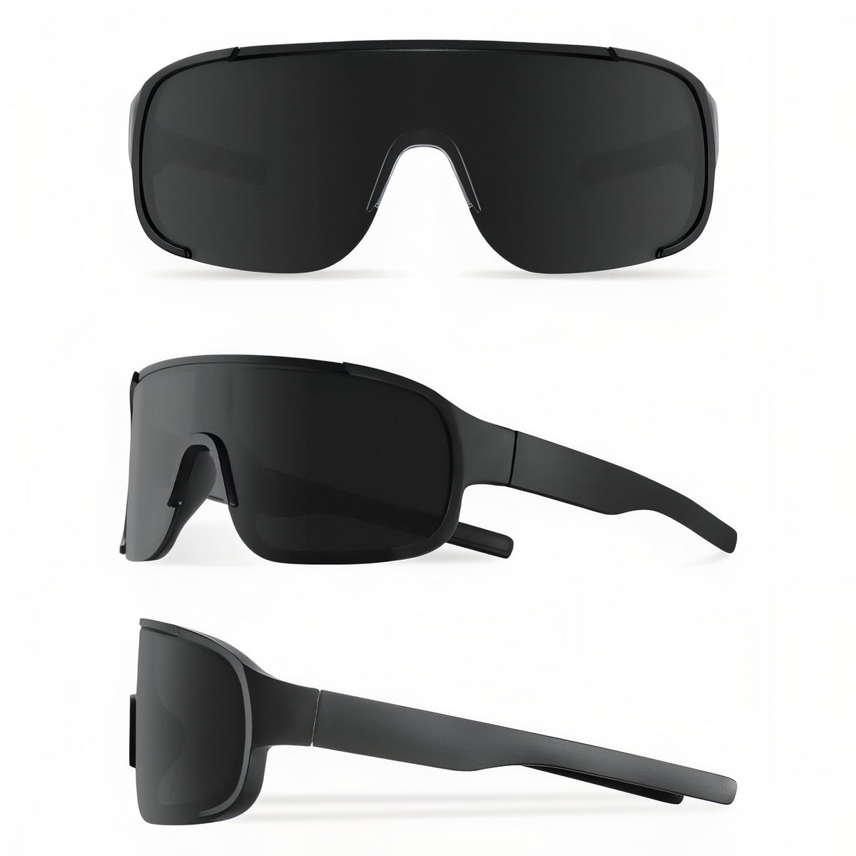 Lunette De Soleil de Randonnée vue de plusieurs angles - Noir Mat