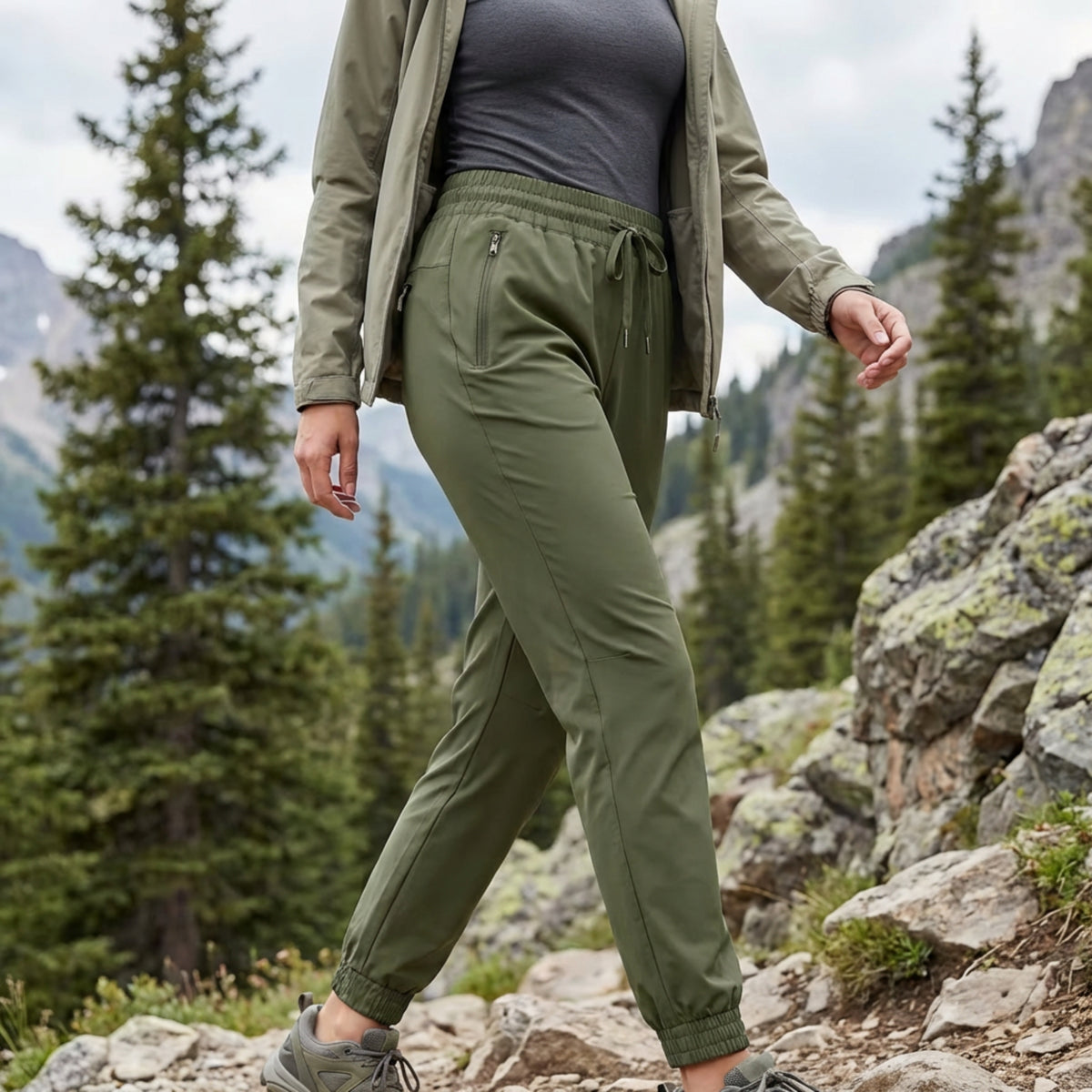 Pantalon de Randonnée Été portée en extérieur - Vert Militaire - Rouge - Bleu Clair - Bleu Marine - Kaki - Violet - Bleu Ciel - Gris Foncé - Noir - Orange - Gris Clair