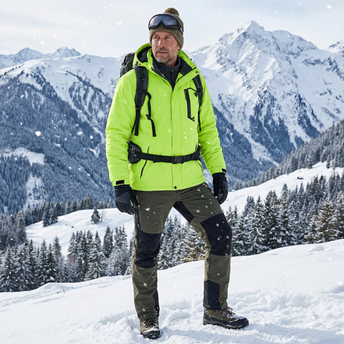 Veste Chaude Randonnée Homme portée en montagne - Vert Fluo - Blanc - Bleu Marine - Rouge - Gris Anthracite - Bleu - Marron - Gris Clair - Noir - Noir et Gris - Beige - Vert Olive - Jaune - Vert Foncé