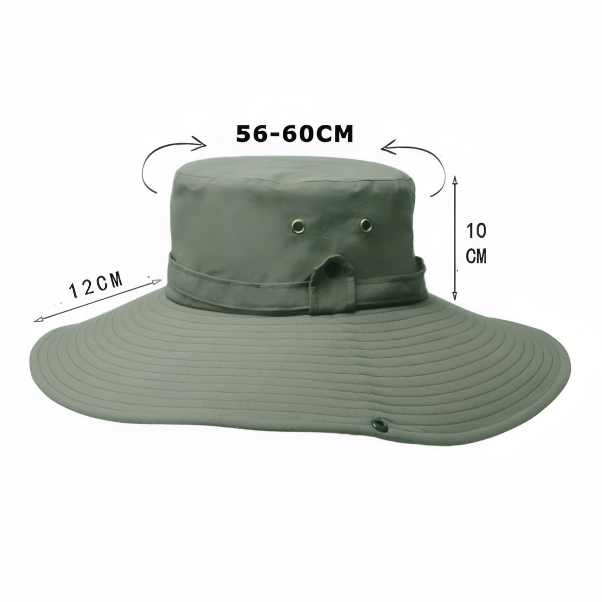 Chapeau de Randonnée Homme Imperméable guide des dimensions - Bleu Marine - Beige - Gris Foncé - Marron - Vert Armée - Noir