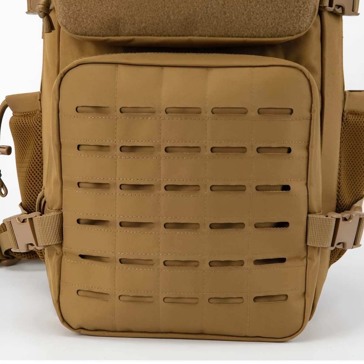 Sac à Dos Militaire Sable 25L gros plan détail matière - Marron Foncé