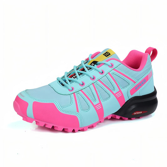 Chaussure Randonnée Femme Légère Bleu et Rose - Bleu Ciel et Rose Fluo