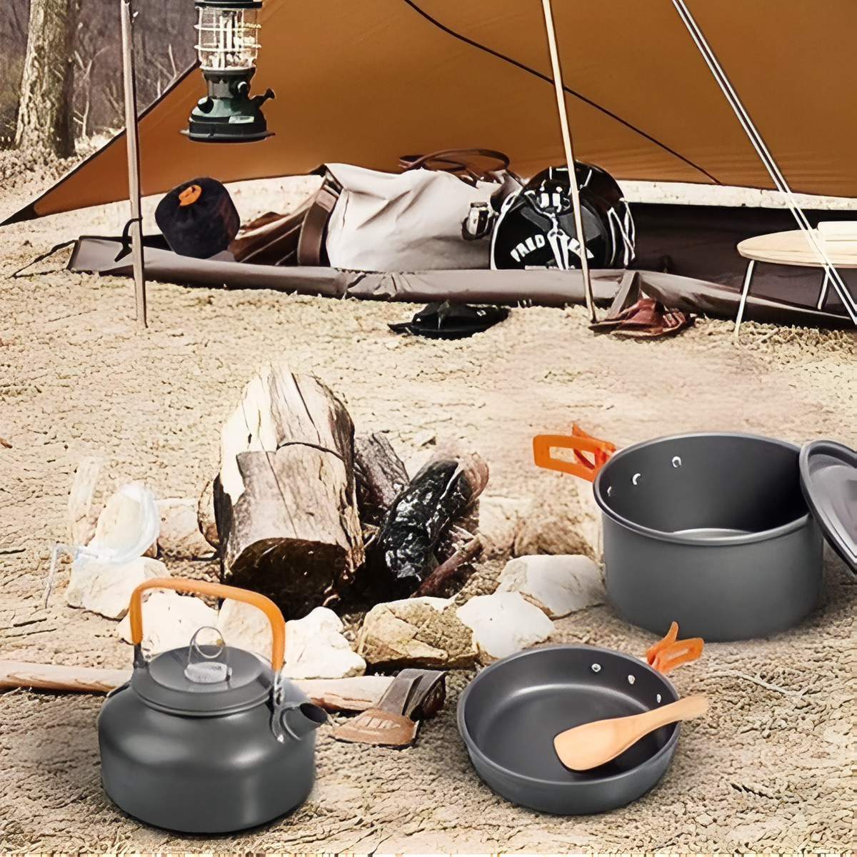 Kit Popote 3 Personnes mise en situation camping - Kit A - KitB - Kit C - Kit D